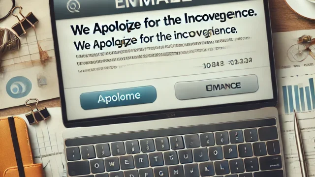 We apologize for the inconvenience.｜Correct usage of business emails and example sentences