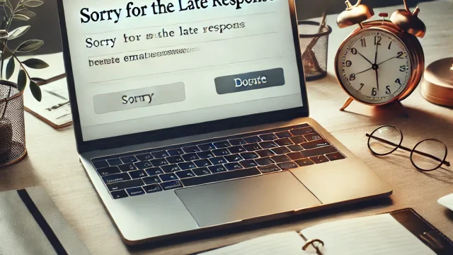 Examples and expressions for business emails with sorry for the late response