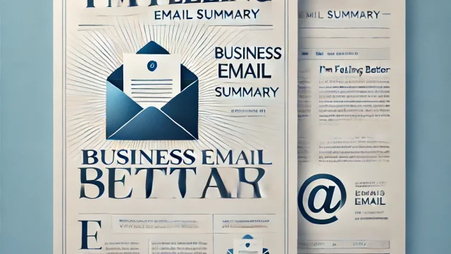 I'm feeling better Business email summary