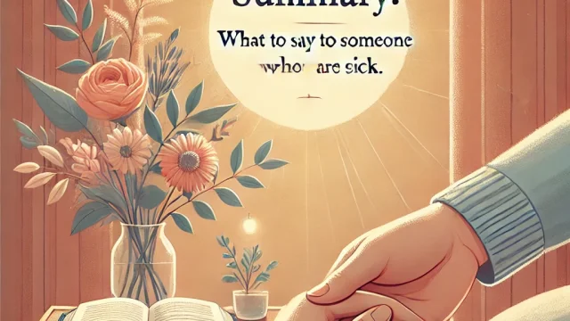 Summary What to say to someone who is sick