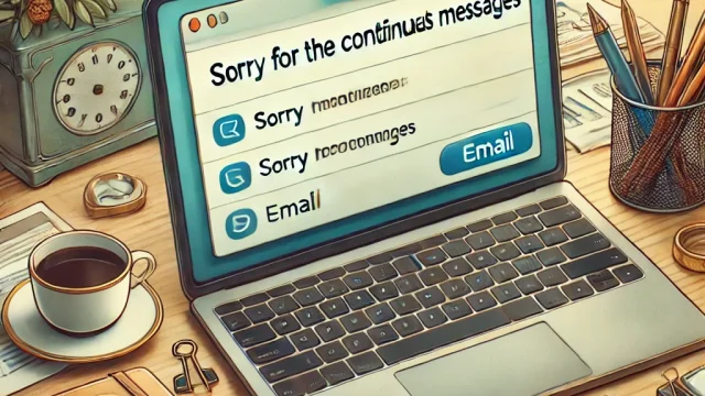 Summary of business emails with sorry for the continuous messages