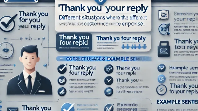 Correct usage and example sentences for `Thank you for your reply.''