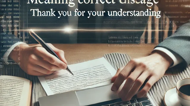 Meaning and correct usage of Thank you for your understanding