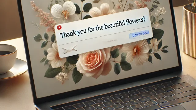 Thank you email when flowers arrive What is the correct way to write the subject line