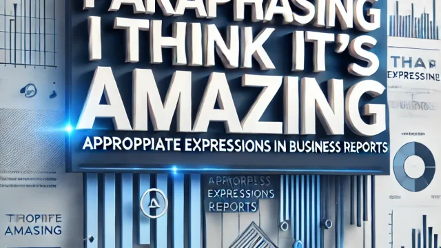 Paraphrasing “I think it’s amazing” Appropriate expressions in business reports