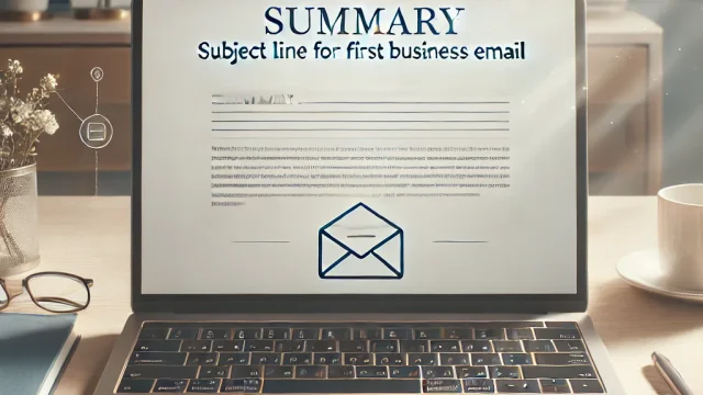 Summary Subject line for first business email